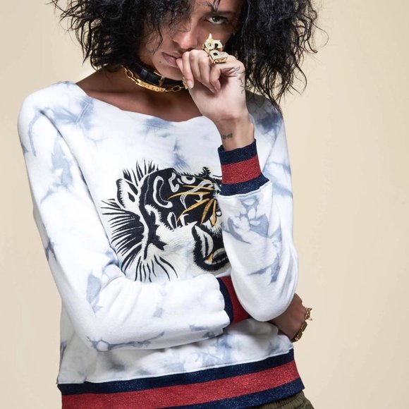Pam & Gela Tie-Dye Tiger Sweatshirt - Picture 1 of 6